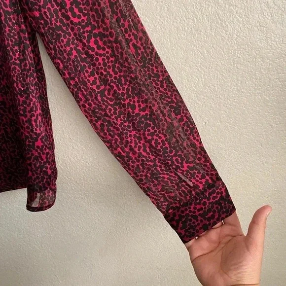 🆕Q2 Wine Red Dalmatian Print Shirt L🆕 - Picture 5 of 14